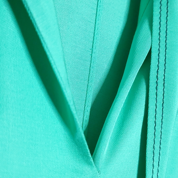 Sandro Lana Tie Neck Apple Green Split Blouse - Picture 9 of 16